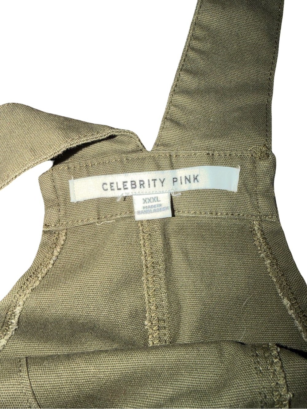 Celebrity Pink Olive Green Denim Overall Dress - Picture 3 of 4